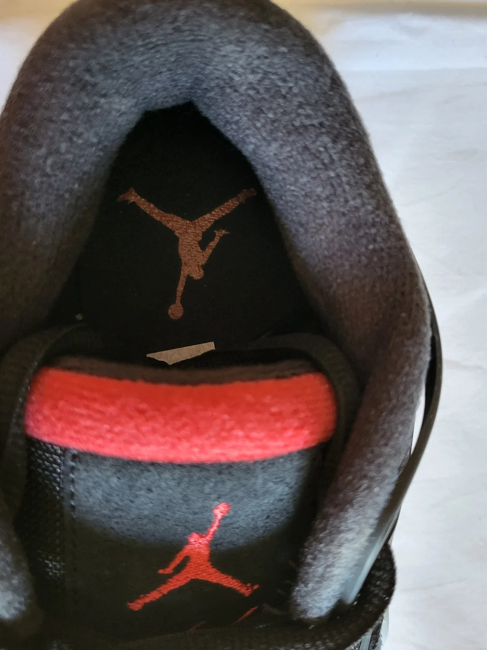 *NEW* Jordan Air Force 4 RM Black/Varsity Red-Wolf Grey Men's Size 8.5 Women 10